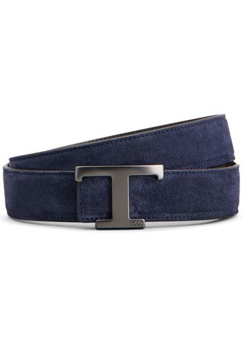 Tod's New T leather reversible belt - Blue