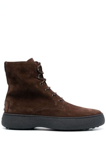 Tod's W. G. logo-patch boots - Brown