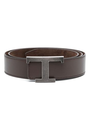 Tod's logo-buckle leather belt - Brown