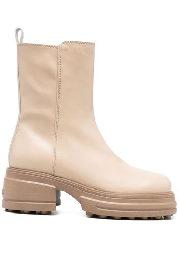 Tod's zip-up leather boots - Neutrals