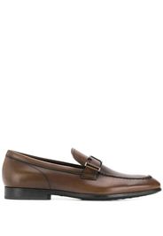 T logo leather loafers