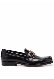 Tod's chain-embellished leather loafers - Black