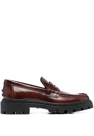 Tod's spike-stud embellished loafers - Brown