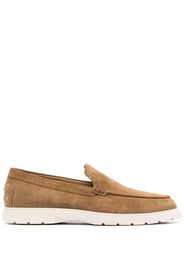 Tod's ridged-sole suede loafers - Brown