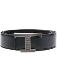 Tod's logo-buckle leather belt - Black