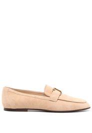 Tod's logo-plaque suede loafers - Brown