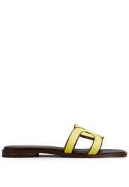 Tod's logo-strap leather sandals - Yellow