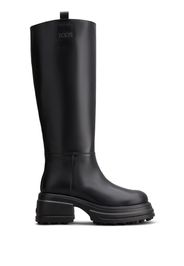 Tod's round-toe leather boots - Black