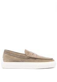 Tod's round-toe rubber-sole suede loafers - Neutrals