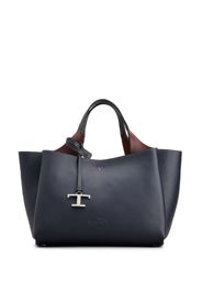 Tod's logo-pendant leather tote bag - Black