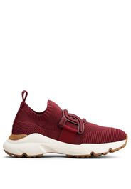 Tod's logo-strap almond-toe sneakers - Red