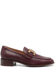 Tod's chain-detail leather loafers - Red