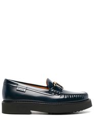 Tod's logo-plaque leather loafers - Blue