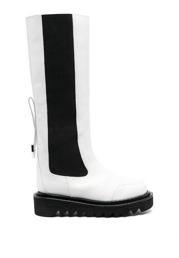 Toga Pulla two-tone knee boots - White