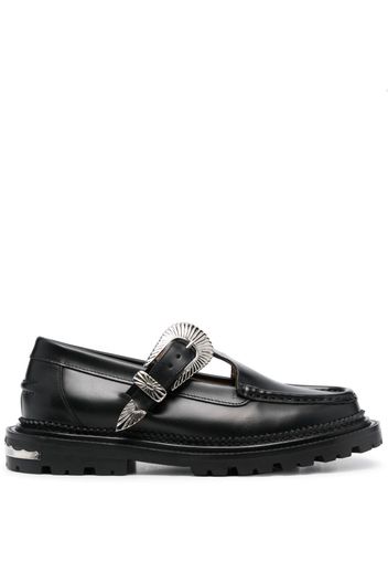 Toga Pulla buckle-fastening leather loafers - Black