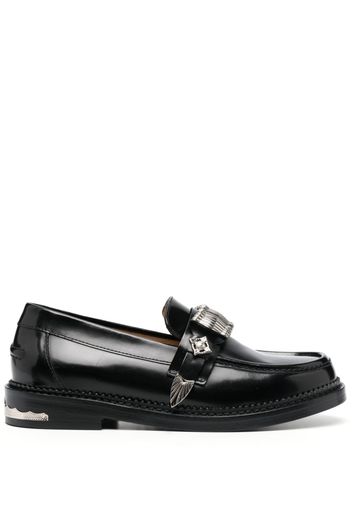 Toga Pulla buckle-detail leather loafers - Black