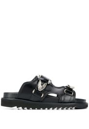 Toga Pulla western buckle strap sandals - Black