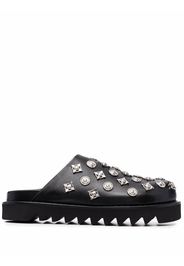 Toga Pulla silver-stud embellished leather mules - Black