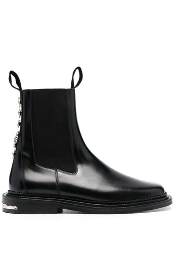Toga Virilis stud-embellished leather ankle boots - Black