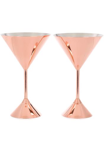 Plum martini set of two glasses