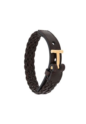 Tom Ford T logo braided bracelet - Brown