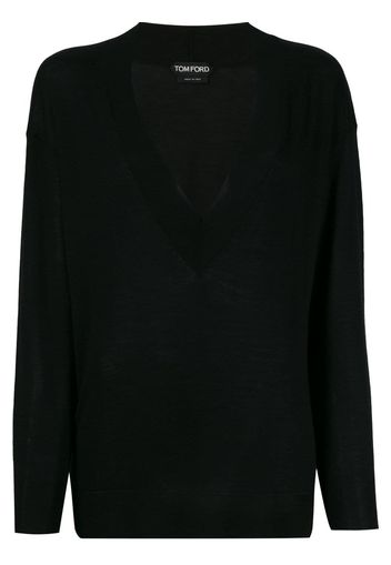 Tom Ford deep v-neck jumper - Black