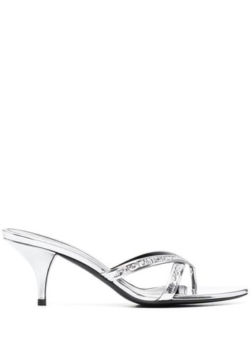 Tom Ford metallic leather mules - Silver