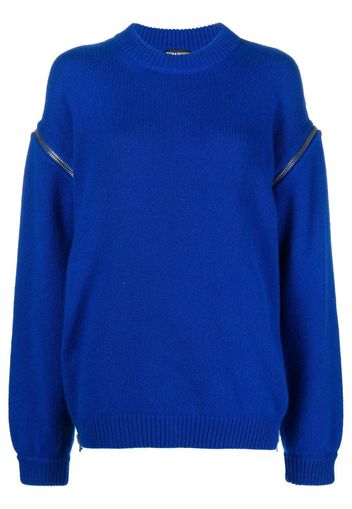 TOM FORD zip-shoulder cashmere jumper - Blue