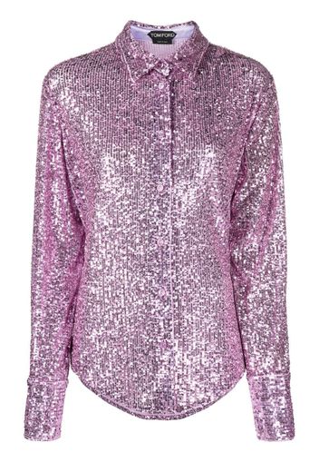 TOM FORD sequin-embellished long-sleeve shirt - Purple