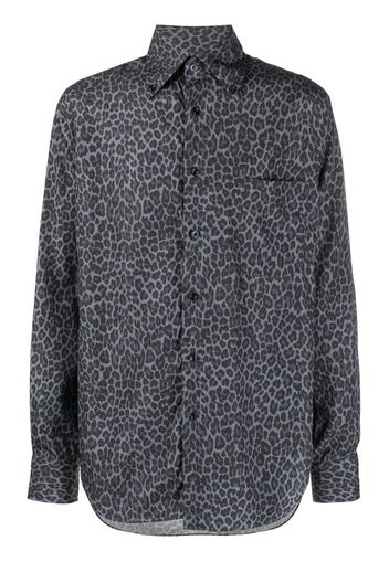 TOM FORD leopard-print long-sleeve shirt - Grey