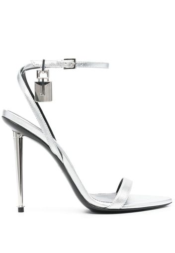 TOM FORD Padlock metallic open-toe sandals - Grey