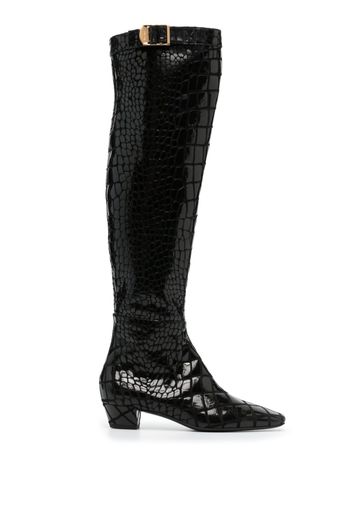 TOM FORD crocodile-effect calf-leather boots - Black