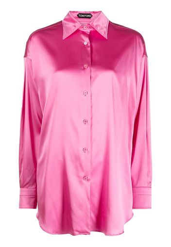 TOM FORD pointed-collar button-up shirt - Pink