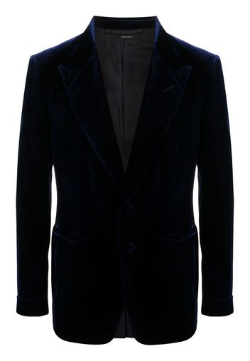 TOM FORD single-breasted velvet blazer - Blue