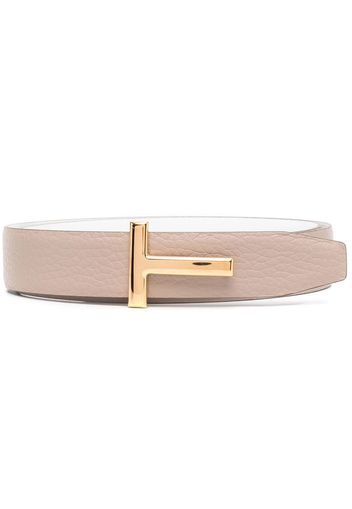 TOM FORD leather logo plaque belt - Neutrals