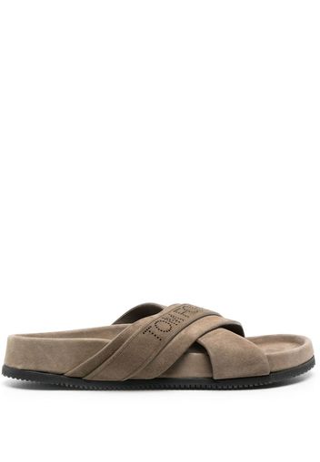 TOM FORD crossover logo-strap slides - Green