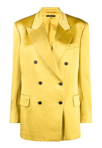 TOM FORD double-breasted satin blazer - Yellow