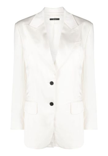 TOM FORD single-breasted satin-finish blazer - White