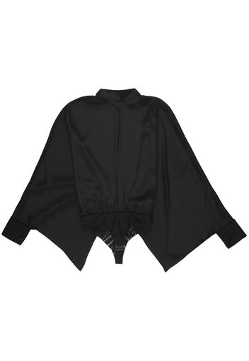 TOM FORD wide-sleeve silk bodysuit - BLACK