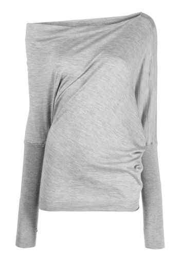 TOM FORD one-shoulder knitted top - Grey