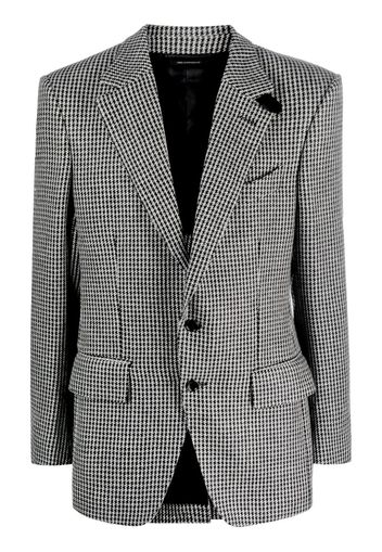 TOM FORD houndstooth-pattern single-breasted blazer - Grey