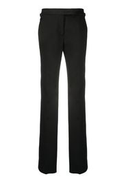 virgin wool tailored trousers with silk detailing
