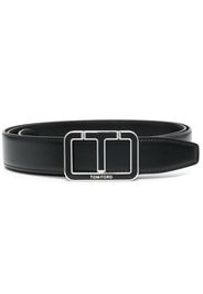 TOM FORD leather logo-print buckle belt - Black