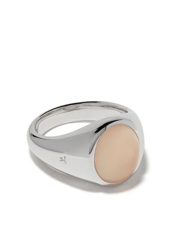 peach moonstone dome ring