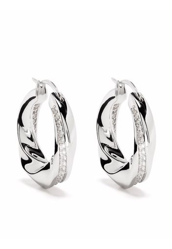 Tom Wood Infinity crystal rock hoop earrings - Silver