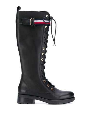 Tommy Hilfiger long biker boots - Black