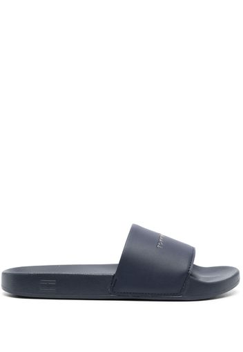 Tommy Hilfiger logo-debossed open-toe slides - Blue