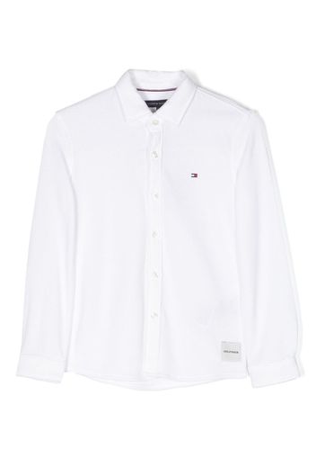 Tommy Hilfiger Junior piqué-weave cotton shirt - White