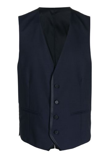 Tonello satin-trim tailored waistcoat - Blue