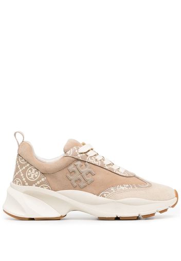 Tory Burch monogram-print low-top sneakers - Neutrals